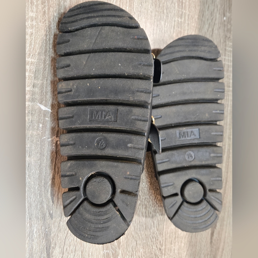 MIA Black Sandals with Gold Buckles - Picture 8 of 10